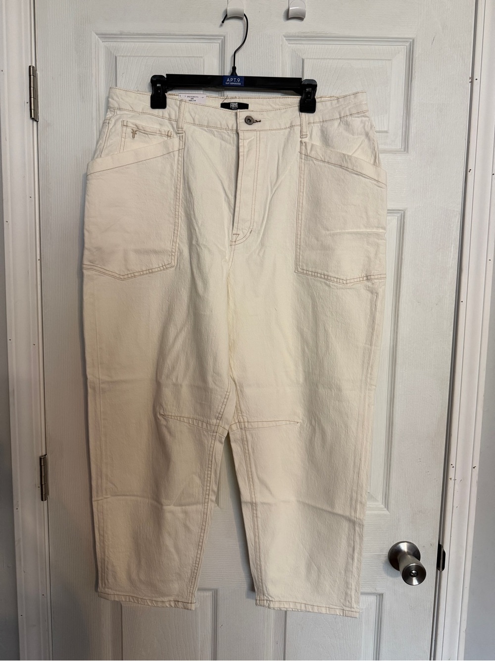 Frye Women's Off-White Cropped High-Rise Jeans